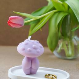 Mushroom Goddess Candle Handmade Soy Wax Torso Candle - thumbnail 2