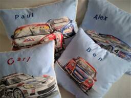 Personalized Pillow 28x28 With Car Design Baby Gift Christmas Gift Children's - thumbnail 1