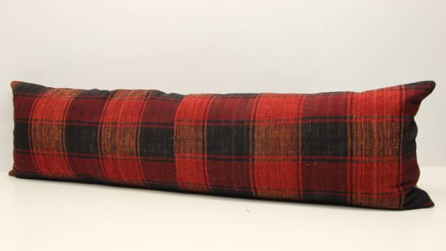 King Size Kilim Lumbar Pillow Cover, 14x48 Inch, Turkish Wool - image 1