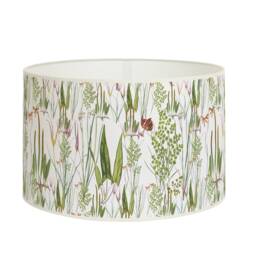 Ecological Cylindrical Lampshade, Illustration Of Wild Herbs & Flowers, Green Natural Palette, Available in Lampshade Suspension - thumbnail 1