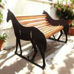 Hand-Crafted Metal Horse Garden Bench Equestrian Outdoor Seating - Personalised Option - thumbnail 2