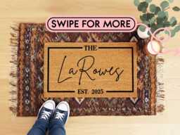 Custom Family Name Doormat - Personalised Welcome Mat For Home Entryway - thumbnail 1