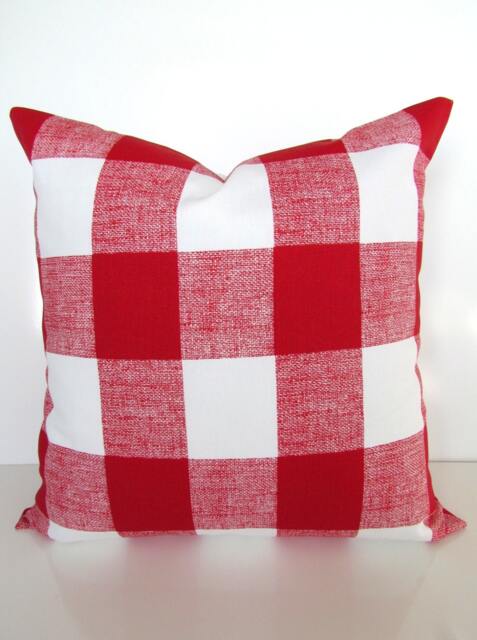 Red Buffalo Plaid Pillows Red Decorative Throw Check Pillow Covers Farm House Farmhouse - image 1