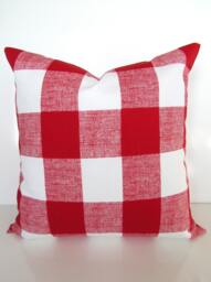 Red Buffalo Plaid Pillows Red Decorative Throw Check Pillow Covers Farm House Farmhouse - thumbnail 1