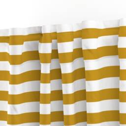 Gold Stripe Curtain Panel - Mustard Yellow Nautical Stripes Custom The New By Booboo_Collective - thumbnail 3