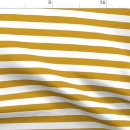 Gold Stripe Curtain Panel - Mustard Yellow Nautical Stripes Custom The New By Booboo_Collective - thumbnail 4