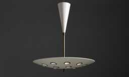 Mid-Century Modern White Starburst Pendant Light - Stilnovo Sputnik Chandelier - thumbnail 1