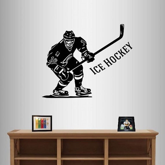 In-Style Decals Wall Vinyl Decal Home Decor Art Sticker Ice Hockey Player Sports Rink Boy Man Kids Room Removable Mural Design 342 - image 1