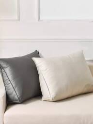 200+Colors Triangle Waxed Faux Leather Sofa Cushion Cover, Backrest Cover, Pu Cushion Cover, Bed Back Cover - thumbnail 1