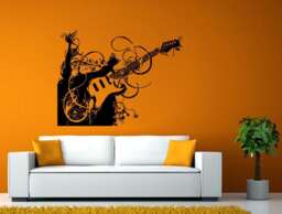 Music Electric Guitar Instrument Rock Band Artist Musical Wall Or Window Sticker Decal Vinyl Fathead Mural Decor L2007 - thumbnail 1