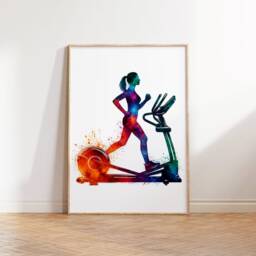 Rowing Woman Watercolour Print - Set Of 3 Gym Girl Posters - Wall Art Women Poster Fitness Decor Home Artwork - thumbnail 3