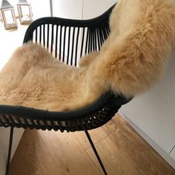 Deep Apricot Doble Length Genuine Sheepskin Rug, Fur, Sheepskin, Bed Throw, Chair Cover, Interior Accessories - thumbnail 3