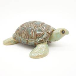 Sculpture Of A Glazed Ceramic Sea Turtle - thumbnail 2