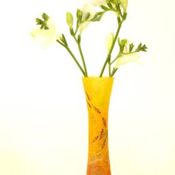 Hand Decorated Orange Fish Bud Vase - Strawsilk Glass Art - thumbnail 2