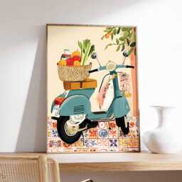 Food Poster, Grocery Basket Print, Market Wall Art, Kitchen Decor, Pantry Fresh Produce Shopping Gift - thumbnail 2