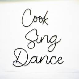 Cook Sing Dance Sign Wire Wall Art Words Kitchen Decor, Sing Dance Metal Decor Housewarming Gifts - thumbnail 2