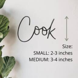 Cook Sing Dance Sign Wire Wall Art Words Kitchen Decor, Sing Dance Metal Decor Housewarming Gifts - thumbnail 3