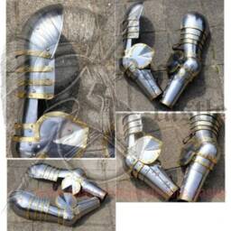 New Medieval Armour Parts Ulfberth Churburg Leg Armour Guard Harness - thumbnail 2