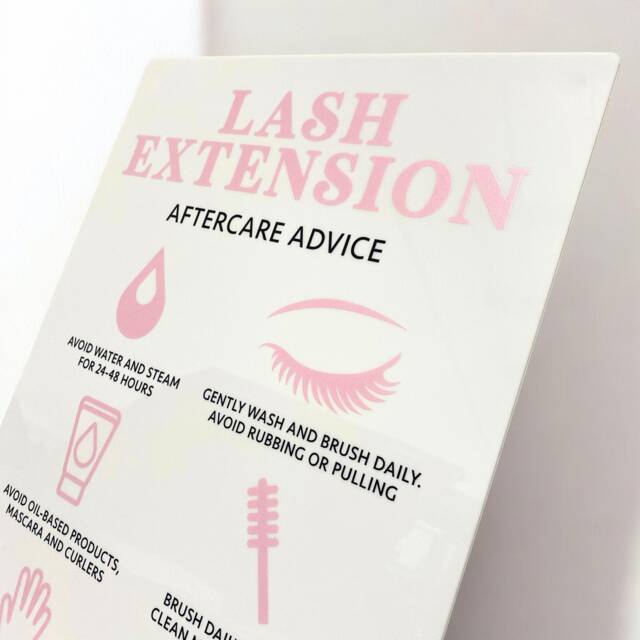 Lash Extension Aftercare Advice Sign - 3D Acrylic Aesthetics Display Signage Beauty Clinic Wall Decor Salon Information A3 Size - image 1
