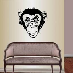 In-Style Decals Wall Vinyl Decal Home Decor Art Sticker Chimpanzee Head Wild Animal Monkey Ape Removable Mural Design Kids Room 35 - thumbnail 1