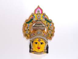 Goddess Lakshmi - For Varalakshmi Pooja , Diwali Or Wall Hanging Face Stone Decorated, Solid Alloy Built To Last