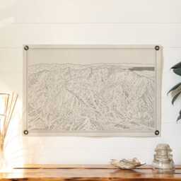 Snowbasin Utah Mountain Map Felt Poster Banner - Vintage Ski Snowboard Mountain Wall Art Gift. Flag Pennant Home Decor. Usa Handmade - thumbnail 3