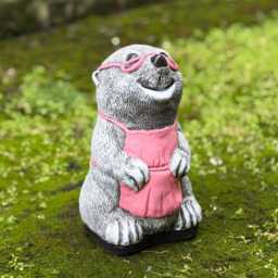 Fantasy Mole Sculpture Concrete With Glasses Figurine Farm Ornament Front Door Decoration Handmade Statue Mole Lover Gift Yard Art - thumbnail 2