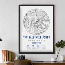 Warrington Wolves Halliwell Jones Stadium Map Prints & Frame Unique Gift - Decor Rugby League Dad Granddad Brother Uncle For Him Poster Xmas - thumbnail 3