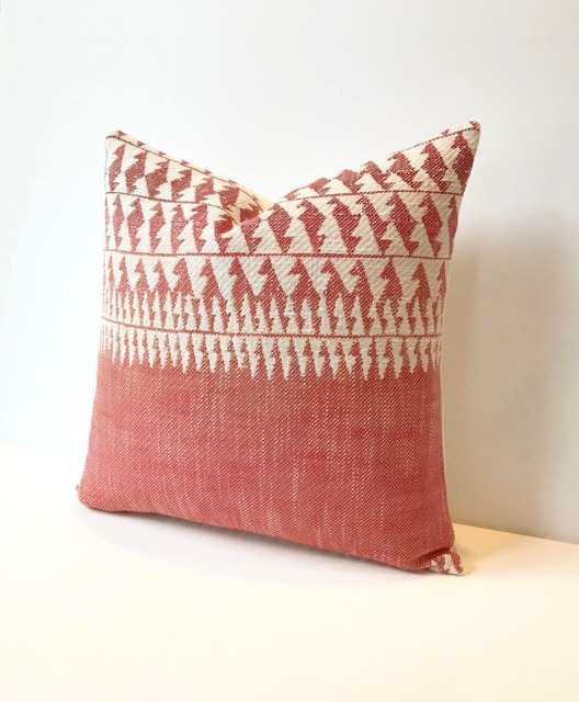 Red Tribal Striped Boho Decorative Pillow Cover - image 1