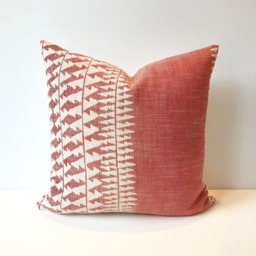 Red Tribal Striped Boho Decorative Pillow Cover - thumbnail 2
