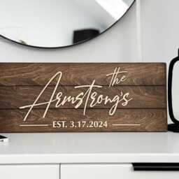 Personalized Wedding Gift For Newlywed, Last Name Established Sign, Gift Last Name, Wood Sign, Family Sign - thumbnail 2
