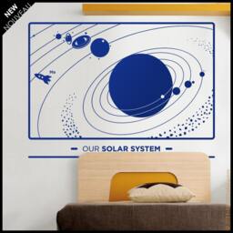 Solar System Wall Decal Planets, Moons, Rocket Kid's Nursery Sticker - thumbnail 2