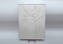 Tile Hosta Flowers Cast. Botanical Decorative Unique Plaster Wall Art Frame Wood Concrete Impression Pressed Flowers Eco Friendly - thumbnail 1