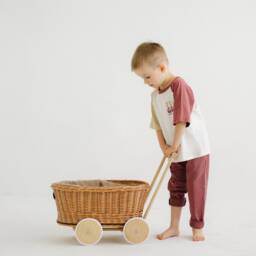 Handcrafted Wicker Pram Toy Stroller Wagon, Storage - thumbnail 2