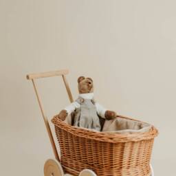 Handcrafted Wicker Pram Toy Stroller Wagon, Storage - thumbnail 3