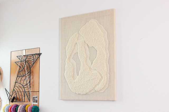 stone Xiv - Yarn Tapestry Wall Hanging Contemporary Wool Art - image 1