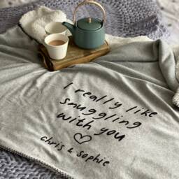 Personalised Snuggle Blanket - Gifts For Newly Wed Anniversary The Home Couples Valentine's Day Gift - thumbnail 2