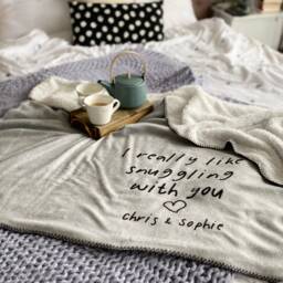 Personalised Snuggle Blanket - Gifts For Newly Wed Anniversary The Home Couples Valentine's Day Gift - thumbnail 1