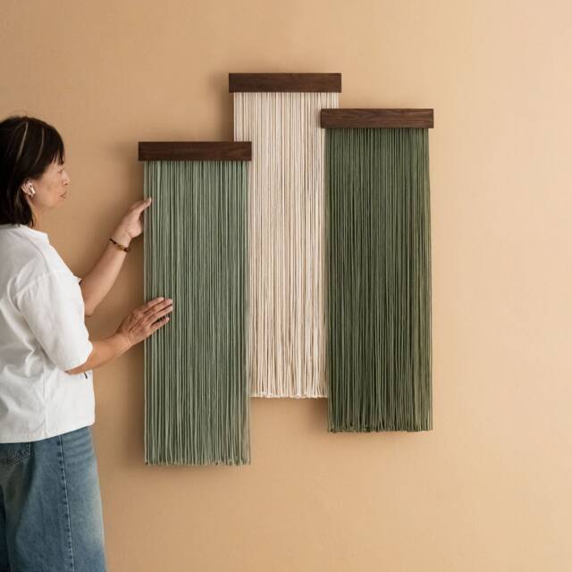 Fiber Wall Hanging, Scandinavian Home, Abstract Art, Minimalist Decor, Macrame Rustic Mid Century Art W18 - image 1