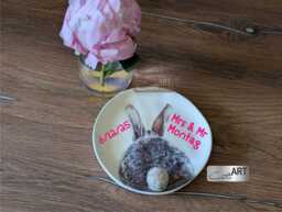 Custom Names Bunny Soap Dish Ceramic Bathroom Decor 3D Tail