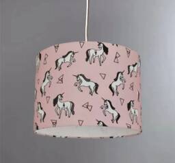 New Kids Girls Room Unicorn Print Lamp Shade Pendant Light On Pink Fabric
