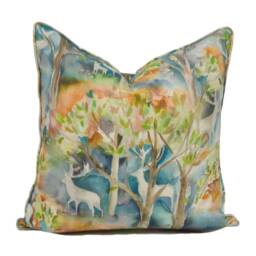 Voyage Decoration - Seneca Forest Autumn Majestic Self Piped Watercolour Deer Cushion Cover Handmade Throw Pillow Designer Home D??cor - thumbnail 3