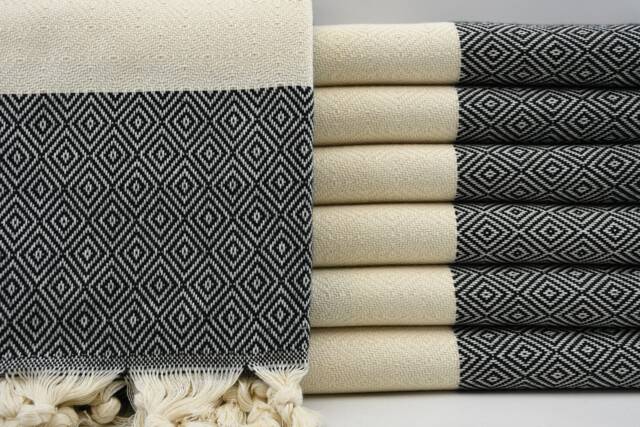 "Turkishdowry, Black Diamond Towel, Towel, Peshtemal, Bath Towel, Cotton Peshtemal, Organic Towel, Pool Peshtemal, Turkish Towel 40""x70" - image 1