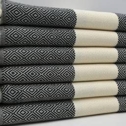 "Turkishdowry, Black Diamond Towel, Towel, Peshtemal, Bath Towel, Cotton Peshtemal, Organic Towel, Pool Peshtemal, Turkish Towel 40""x70" - thumbnail 3