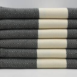 "Turkishdowry, Black Diamond Towel, Towel, Peshtemal, Bath Towel, Cotton Peshtemal, Organic Towel, Pool Peshtemal, Turkish Towel 40""x70" - thumbnail 2