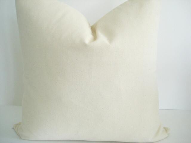 Creamy Natural Cotton Canvas Pillow Cover - Throw & Lumbar - image 1