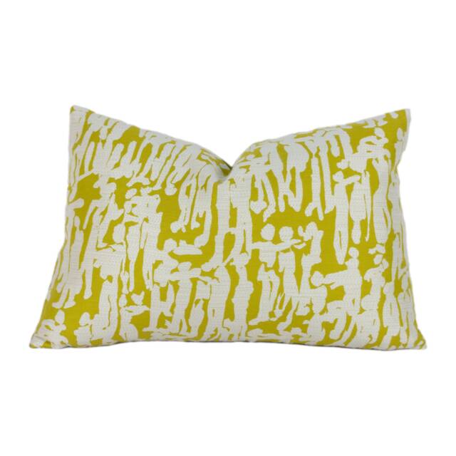 Harlequin - People Citrus/Chalk Subtle Motif Designer Cushion Cover Throw Pillow Handmade Home Decor - image 1