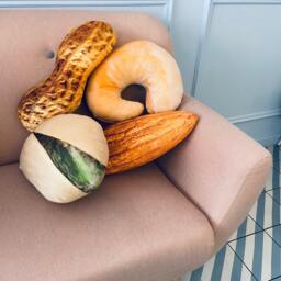 Pistachio Shaped Pillow, Funny Food Birthday Gift, Nut Cushion - thumbnail 4