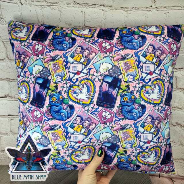 K Pop Demon Hunters Cushion, Derpy Tiger, Pink Girl Japan Kawaii Home Decor, Fashion, Soft Pillow Cover Throw, Christmas Gift, Blue Moth Shop - image 1