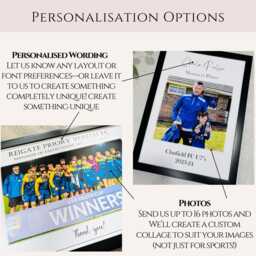 Photo Collage Custom Print Framed Gift, Personalised Prints For End Of Season Sports Presentation, Football Home Decor Wall Art - thumbnail 3